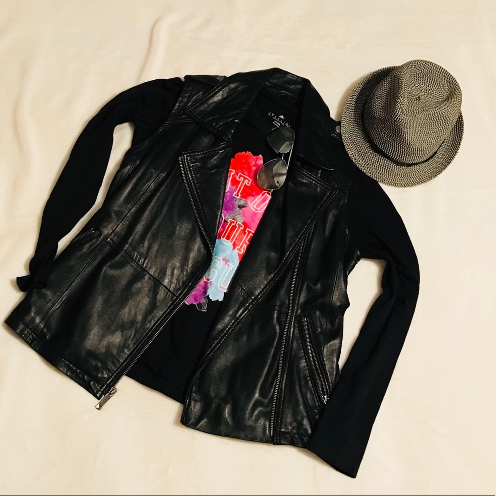 Michael Kors leather Moto vest sz M